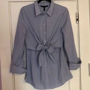 WHBM Front Poplin Button Up Top